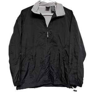 VTG USA America Olympics Black Half Zip Windbreaker Size Small